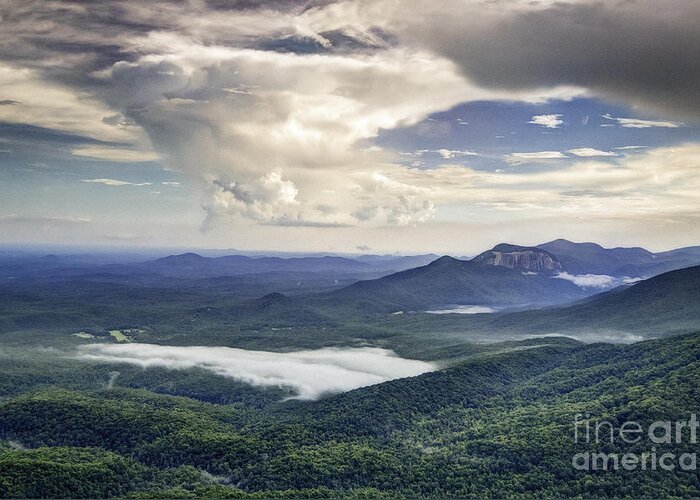 Clouds Greeting Card featuring the photograph Cloud Formation Over Table Rock by David Waldrop