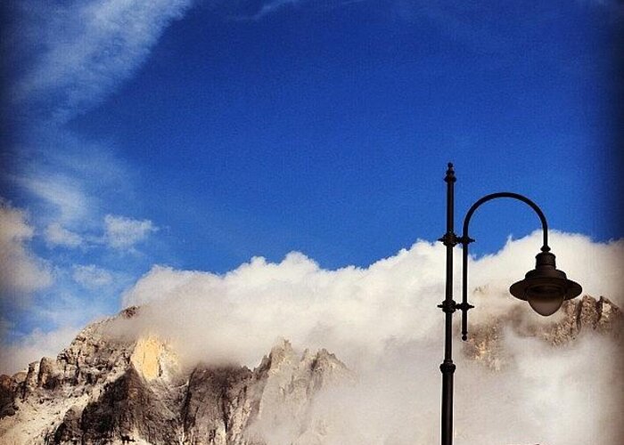 Scenery Greeting Card featuring the photograph Clouds Over The Dolomites by Luisa Azzolini