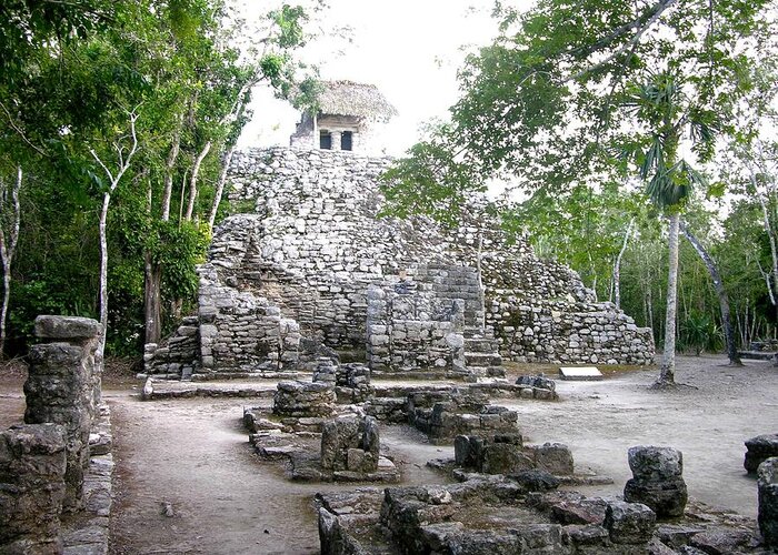 Temple Greeting Card featuring the photograph Coba Temple by Keith Stokes