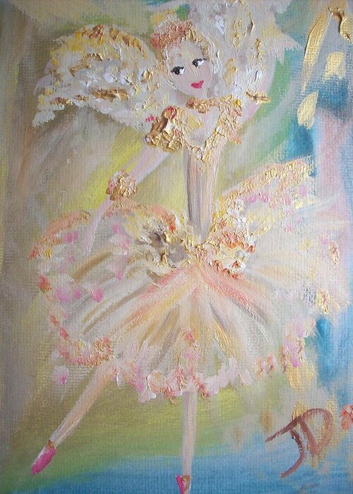Coffee Greeting Card featuring the painting Coffee Fairy by Judith Desrosiers