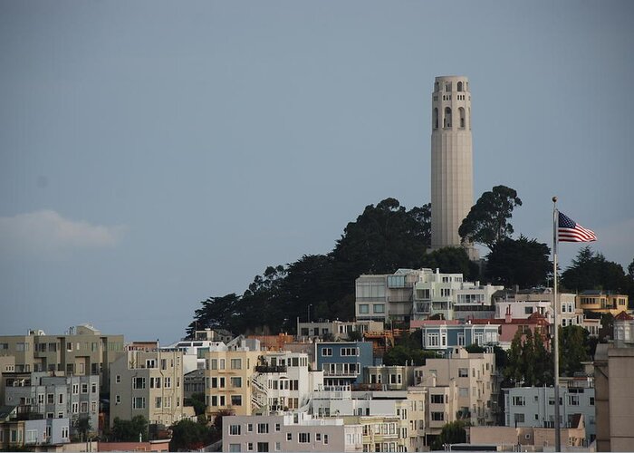 San Francisco Greeting Card featuring the photograph Coit Tower by Eric Tressler