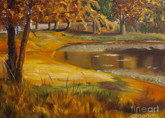 Autumn Greeting Card featuring the painting Colorful Glory by Art Hill Studios