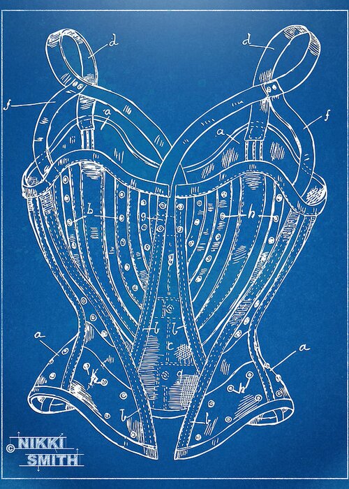 Corset Greeting Card featuring the digital art Corset Patent Series 1905 French by Nikki Marie Smith