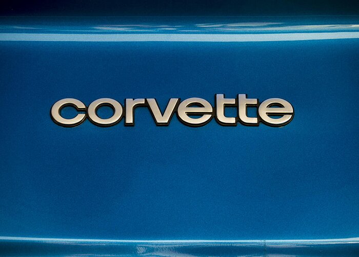 Corvette Greeting Card featuring the digital art Corvette Badge by Douglas Pittman