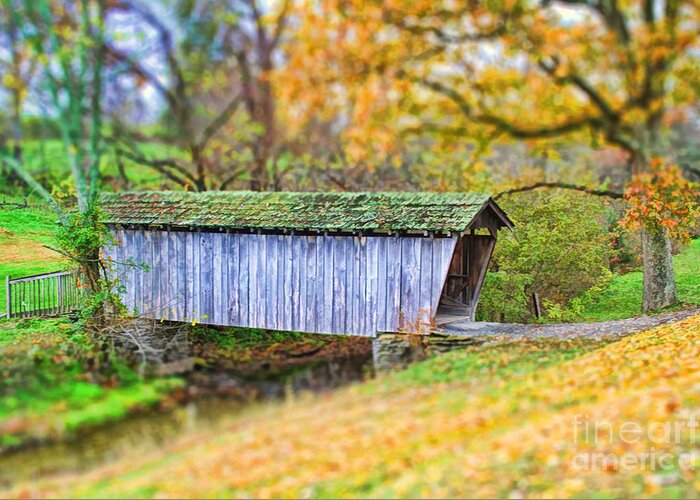 Architecture Greeting Card featuring the photograph Covered Bridge by Darren Fisher