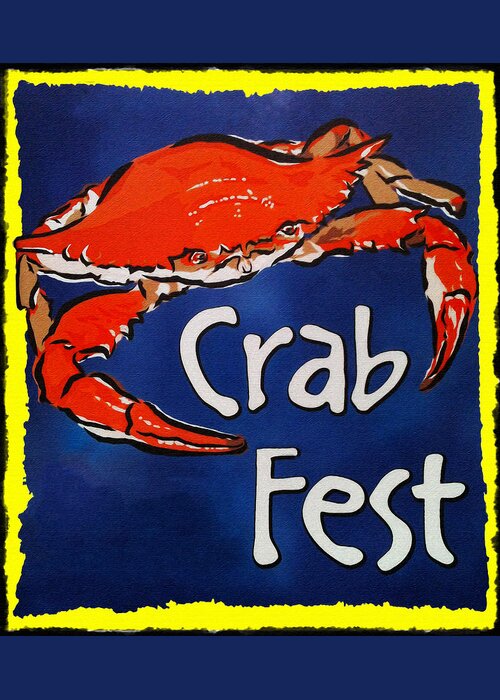 Crab Fest Greeting Card featuring the digital art Crab Fest by Bill Cannon