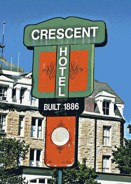 Signs Greeting Card featuring the photograph Crescent Hotel by Jo Sheehan