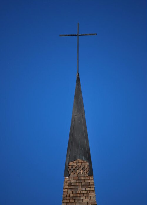 Church Greeting Card featuring the photograph Cross by Amee Cave