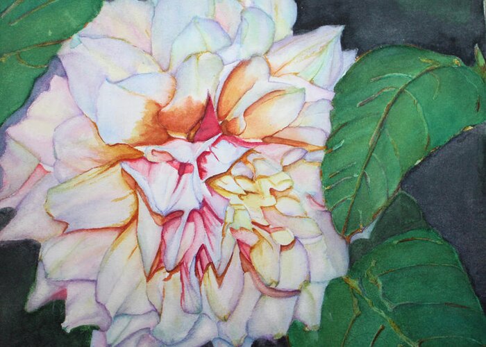 Dahlia Greeting Card featuring the painting Dahlia Beauty by Christiane Kingsley