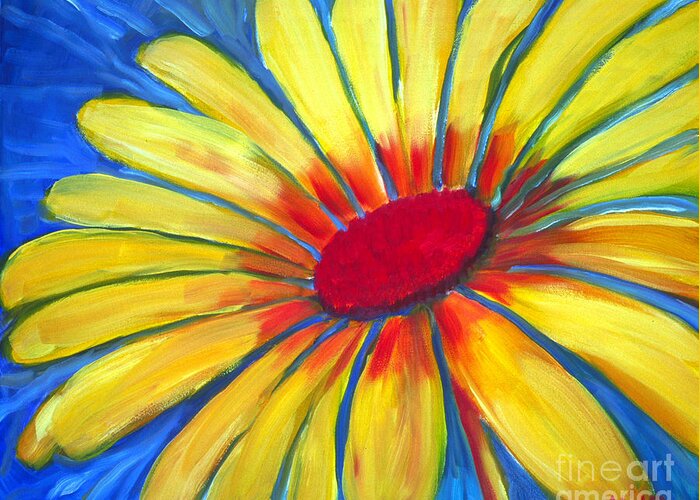 Flower Greeting Card featuring the painting Daisy by Audrey Peaty