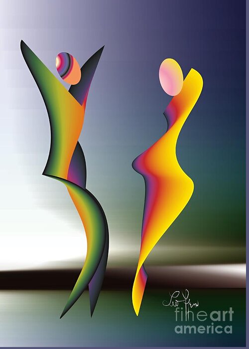 Dance Greeting Card featuring the digital art Dance 1 #1 by Leo Symon