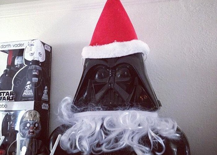 Darthvader Greeting Card featuring the photograph Darth Claus by Madeleine Claire