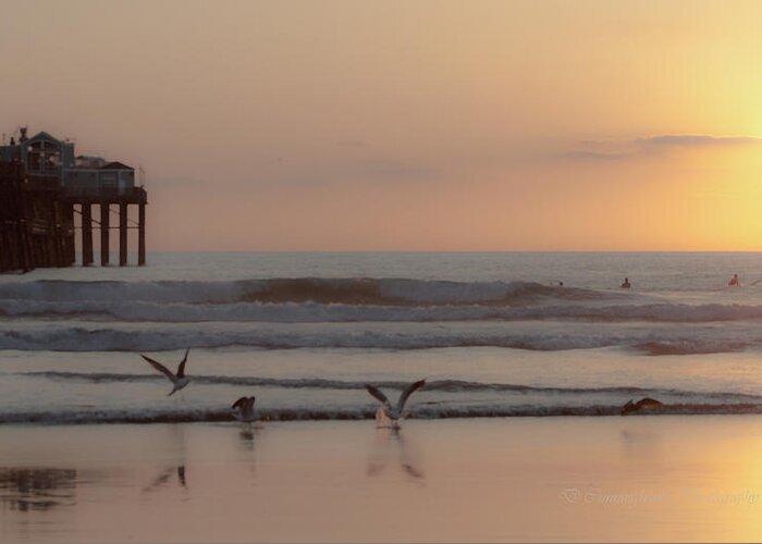 Pacific Ocean Greeting Card featuring the photograph Day's End by Dorothy Cunningham