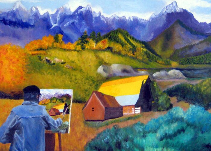Painter Greeting Card featuring the painting Deja View by Brent Harris