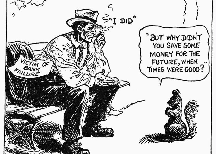 Depression Cartoon 1932 Greeting Card by Granger