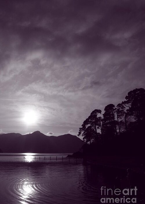 Lake District Monochrome Greeting Card featuring the photograph Derwent ripples by Linsey Williams