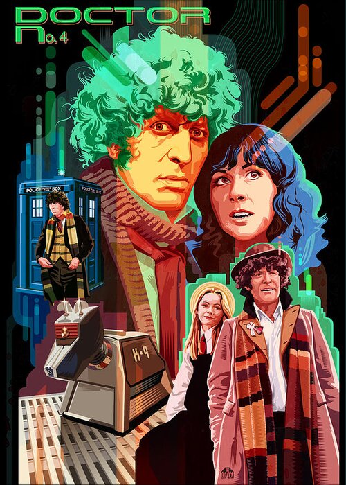Doctor Who Art Greeting Card featuring the painting Doctor Who Number Seven by Garth Glazier