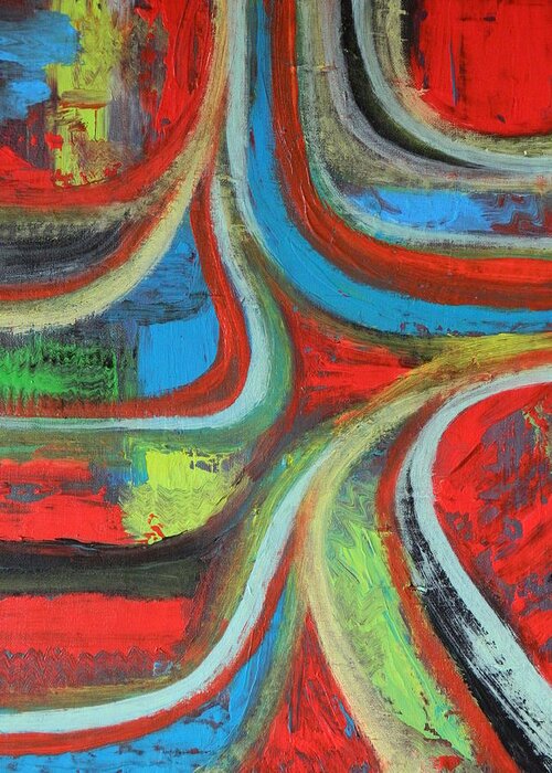 Abstract Greeting Card featuring the painting Dream Highway by Everette McMahan jr