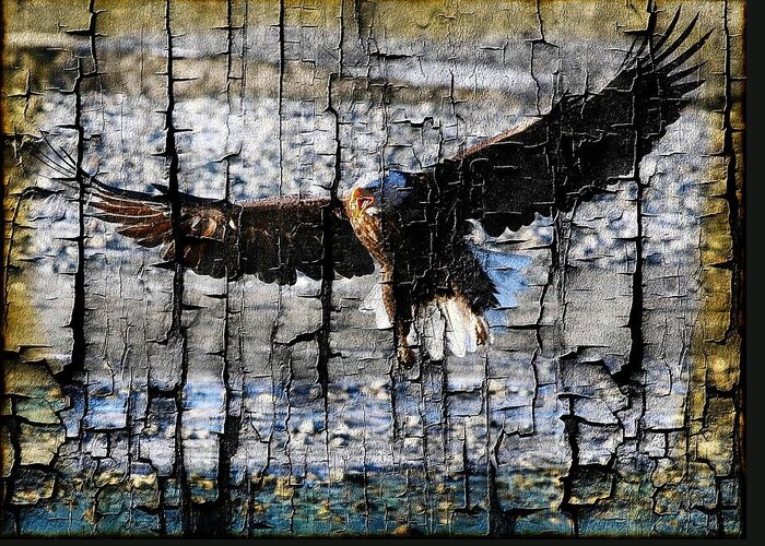 Bald Eagle Greeting Card featuring the digital art Eagle Imprint by Carrie OBrien Sibley