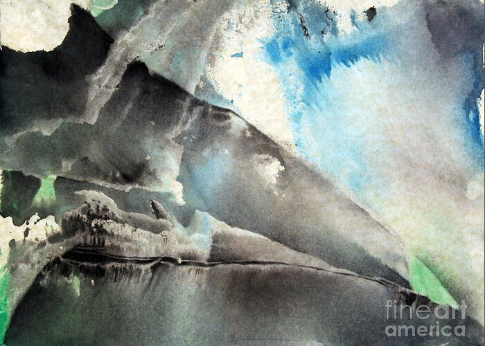 Abstract Greeting Card featuring the drawing Earth's Edge by Pete Baglia
