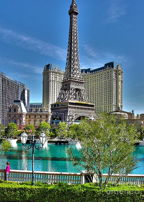 Eiffel Tower Greeting Card featuring the photograph Eiffel Tower and Reflecting Pond by Jack Schultz