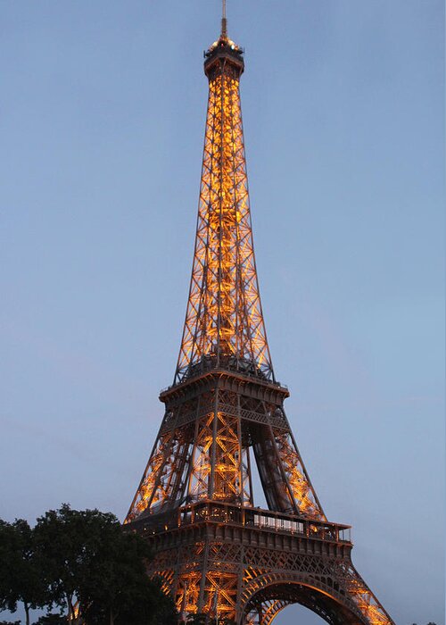France Greeting Card featuring the photograph Eiffel Tower Lights by Debra   Vatalaro