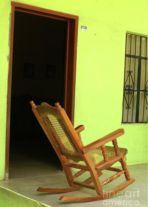 Mexico Greeting Card featuring the photograph EL QUELITE ROCKING CHAIR Mexico by John Mitchell
