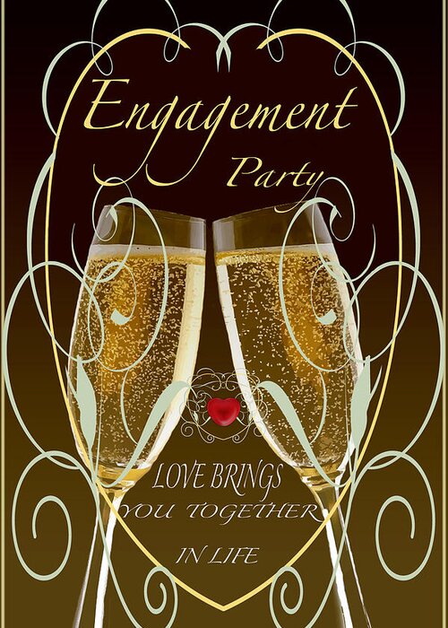 Engagement Party Card Greeting Card featuring the photograph Engagement Party Card by Debra   Vatalaro