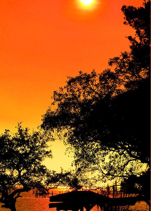 Sun Greeting Card featuring the photograph Evening Fire by Nicole I Hamilton