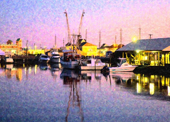Topsail Greeting Card featuring the digital art Evening Peace by Betsy Knapp