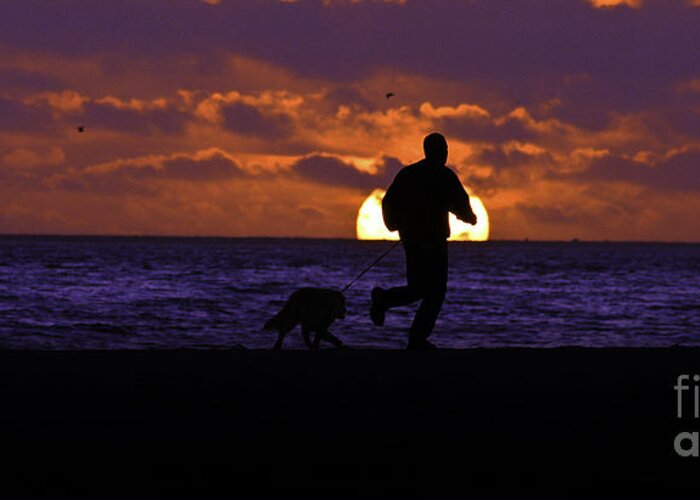 Art Greeting Card featuring the photograph Evening Run On The Beach by Clayton Bruster