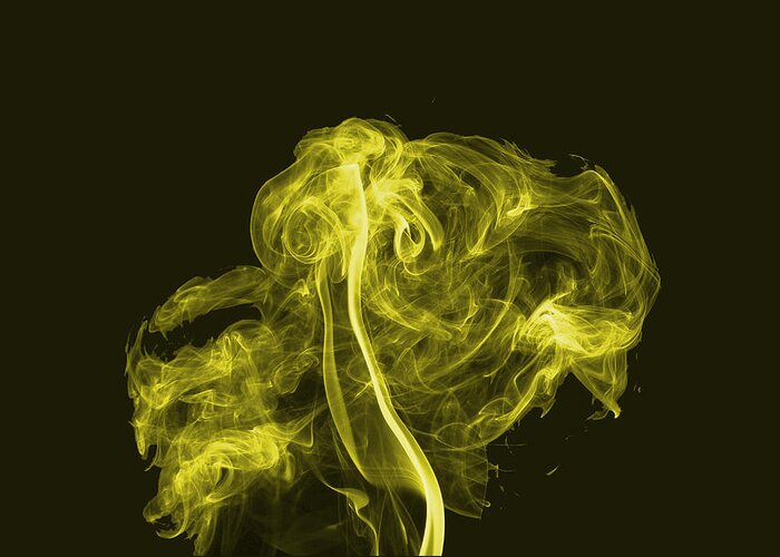 Smoke Trail Greeting Card featuring the photograph Explosive Yellow by Steve Purnell