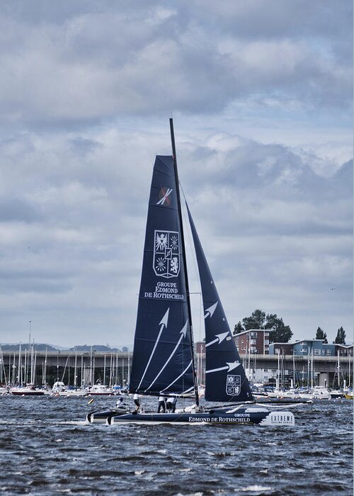 Extreme 40 Catamarans Greeting Card featuring the photograph Extreme 40 Team Groupe Edmond De Rothschild by Steve Purnell