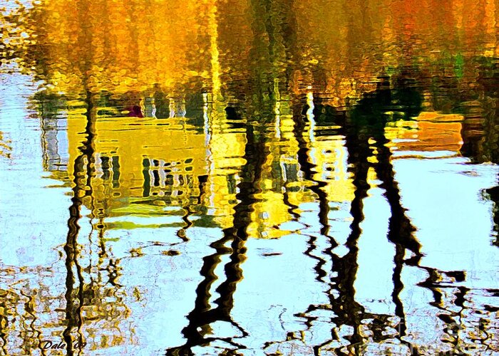 Reflection Greeting Card featuring the digital art Fall Reflections  by Dale  Ford