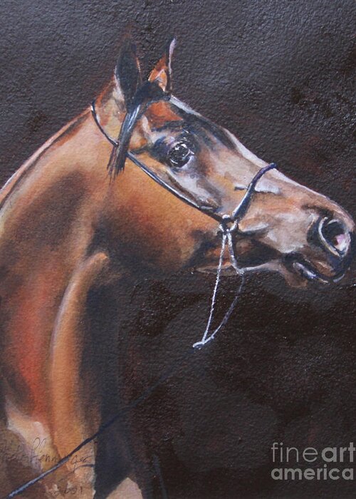 Horse Greeting Card featuring the painting Father by Adele Pfenninger