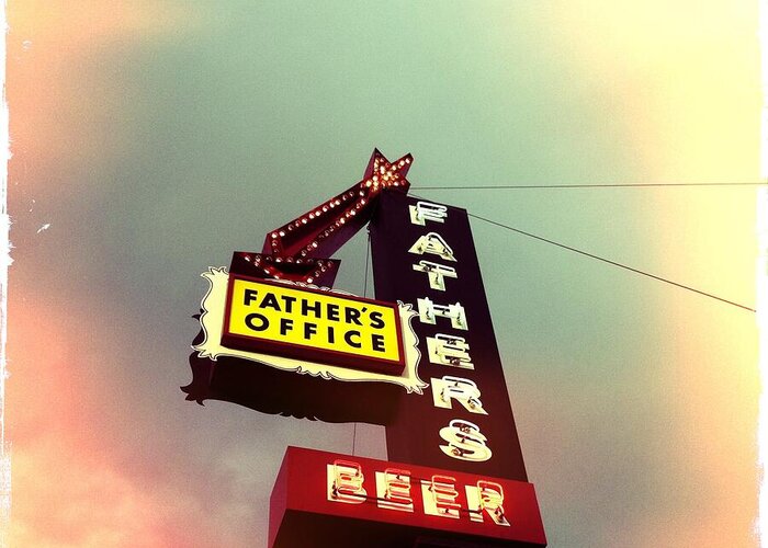 Father's Office Greeting Card featuring the photograph Father's Office Beer by Nina Prommer