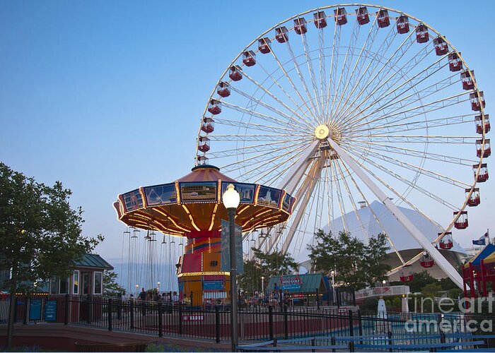 Navy Pier Greeting Card featuring the photograph Ferris Wheel by Dejan Jovanovic
