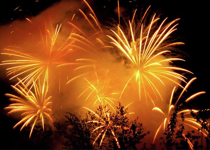 Fireworks Greeting Card featuring the photograph Fireworks Finale by Stanley French