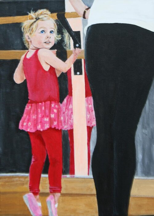 Child Greeting Card featuring the painting First Dance Class by Betty-Anne McDonald