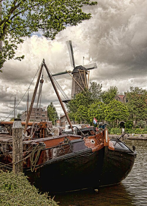 Gouda Greeting Card featuring the photograph Fishing boat Gouda by Hugh Smith