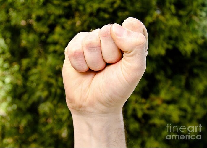 Clenched Hand Greeting Card featuring the photograph Fist by Photo Researchers, Inc.