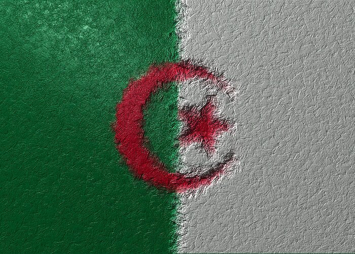 Algeria Greeting Card featuring the digital art Flag of Algeria by Jeff Iverson