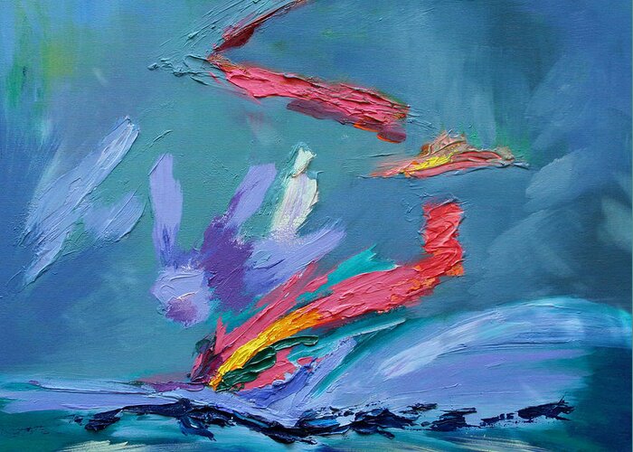 Abstract Greeting Card featuring the painting Fleeting Moment II by Karin Eisermann