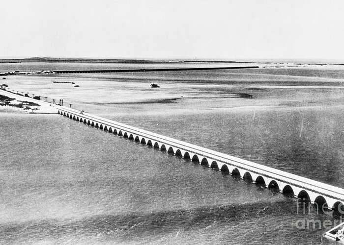 1939 Greeting Card featuring the photograph Florida: Overseas Bridge by Granger