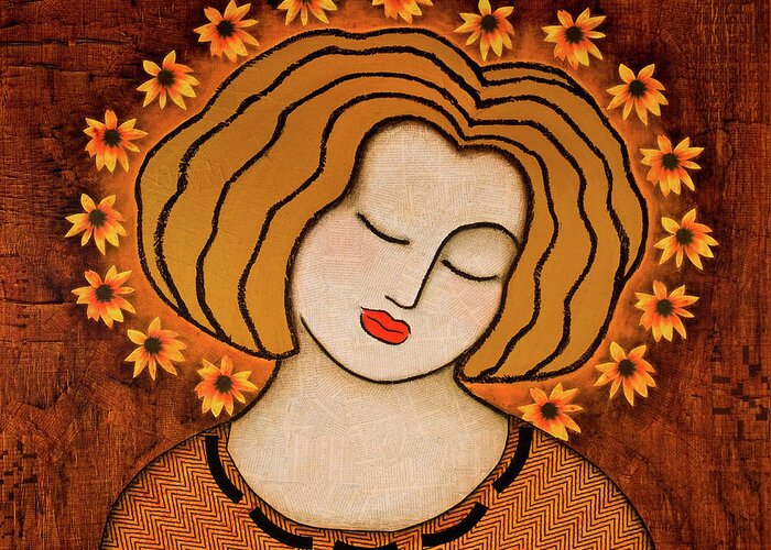 Icon Greeting Card featuring the painting Flowering Intuition by Gloria Rothrock
