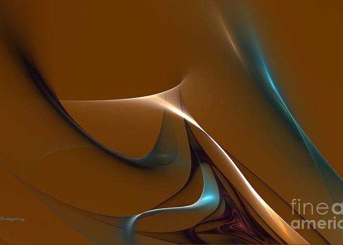 Digital Greeting Card featuring the digital art Flowing Curves A by Greg Moores