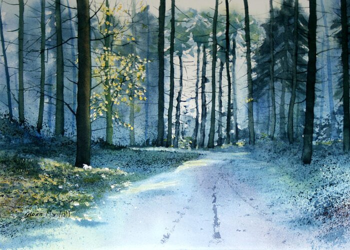 Traditional Painting Greeting Card featuring the painting Forest Light by Glenn Marshall