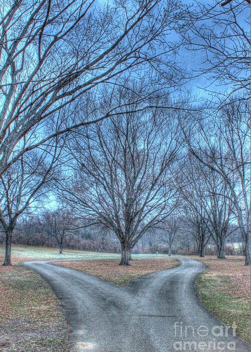 Hdr Greeting Card featuring the photograph Fork in the Road by Jeremy Lankford