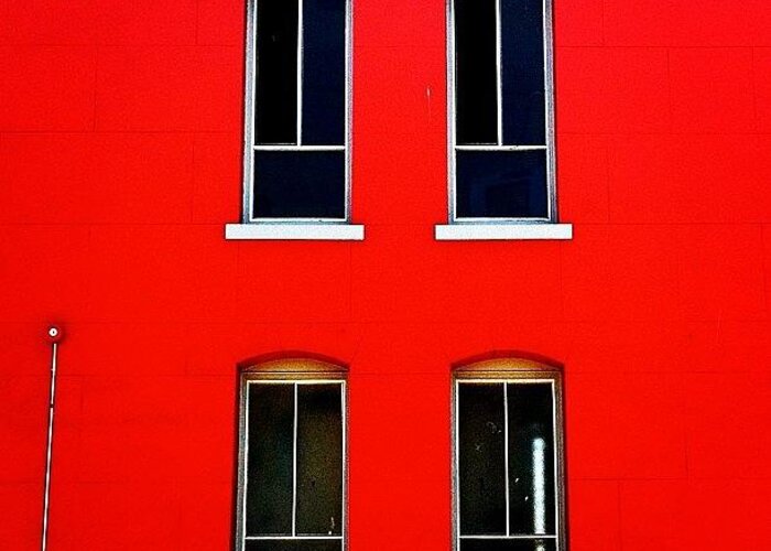 Redthursday Greeting Card featuring the photograph Four Windows by Julie Gebhardt