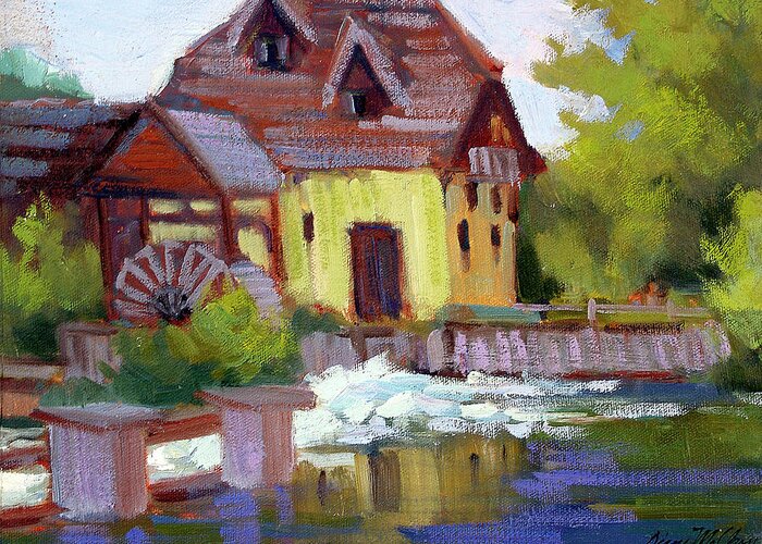 Fourge Mill Greeting Card featuring the painting Fourge Mill Giverny by Diane McClary